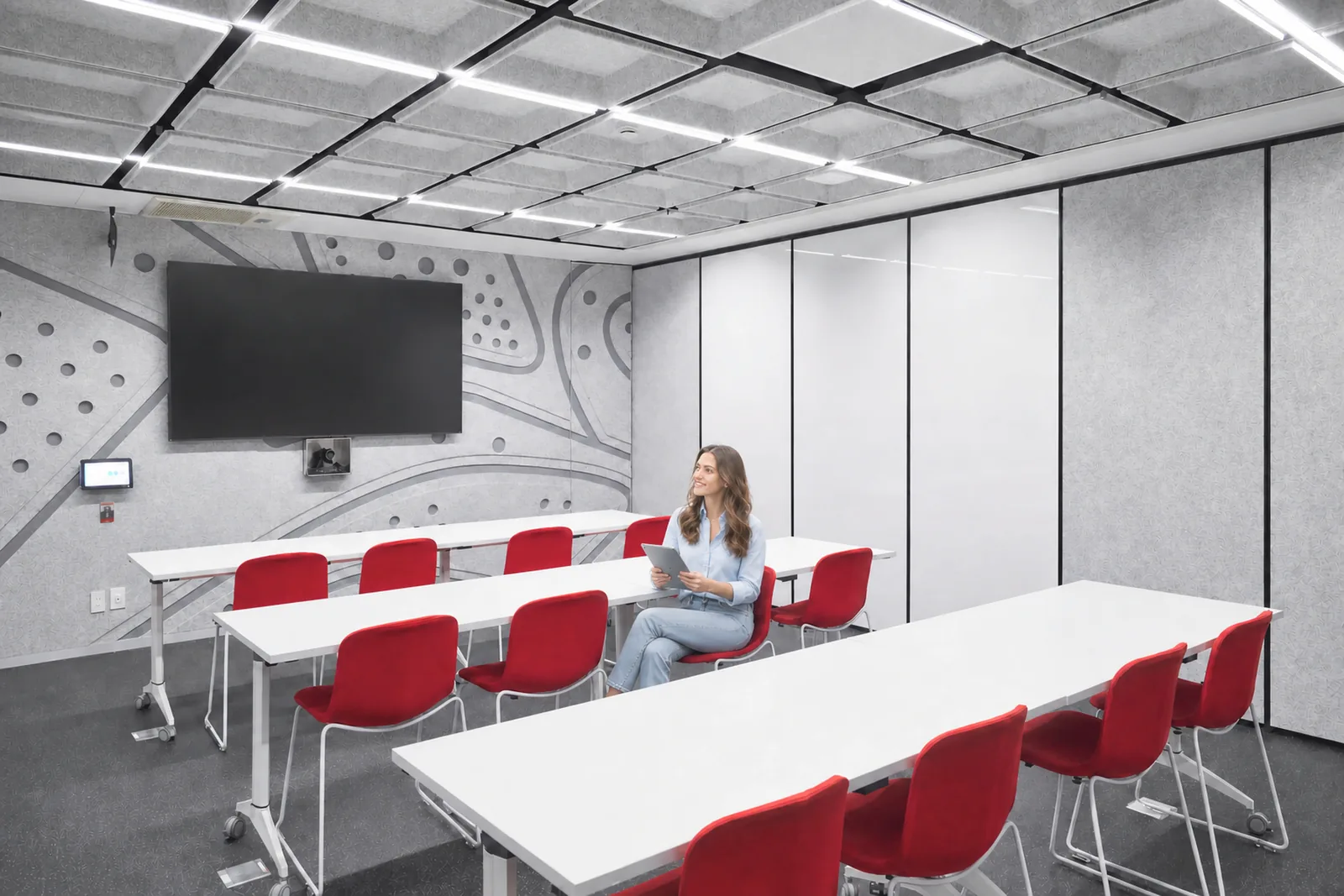 Training space that can be divided or opened up as needed
