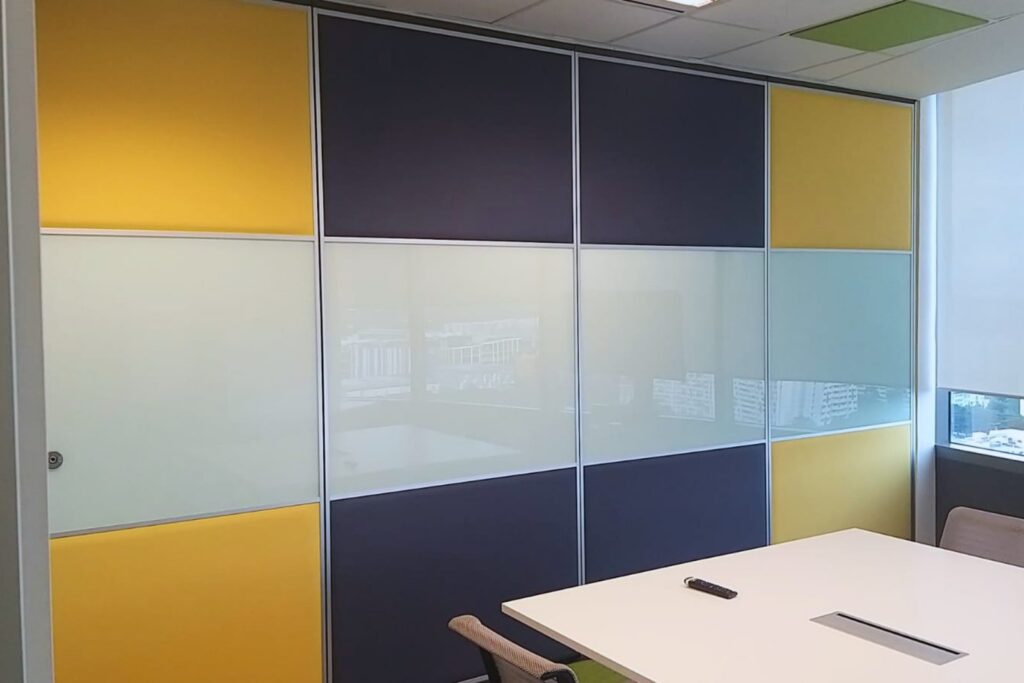 IWC CLAZ solid operable wall finished to match the meeting room fit out