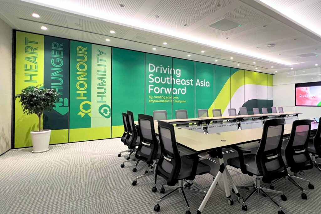 IWC CLAZ solid operable wall in a multifunction office space