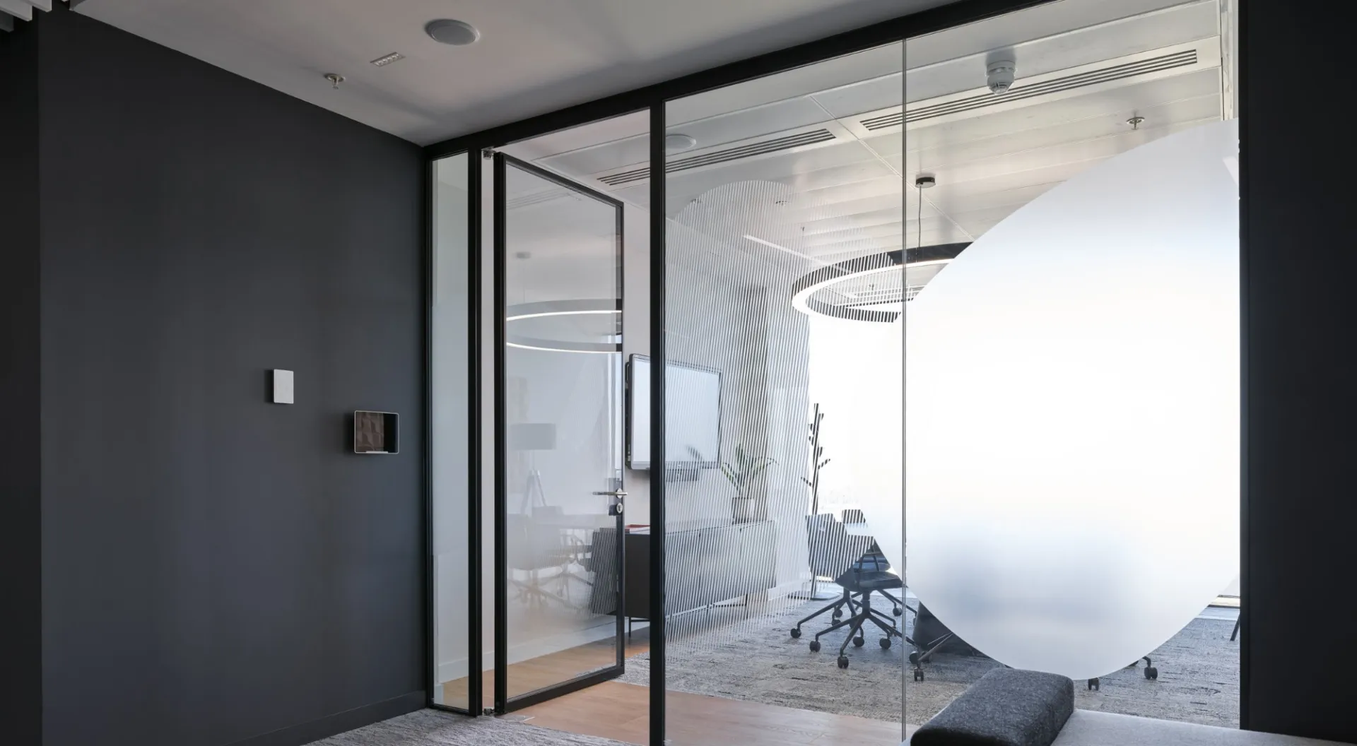 Revolution 54 glazed door and partition detail